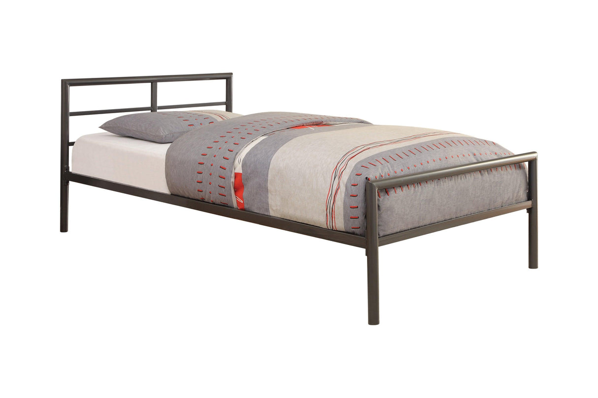 Fisher 2-Piece Metal Workstation Loft Bed Set Gunmetal 460229-S2t - Ella Furniture