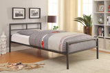 Fisher 2-Piece Metal Workstation Loft Bed Set Gunmetal 460229-S2t - Ella Furniture