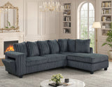Fivi Charcoal Reversible Sectional from Ella Furniture