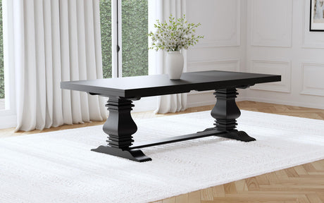 FLORENCE Florence 126-inch Extension Dining Table Distressed Black 115531 - Ella Furniture