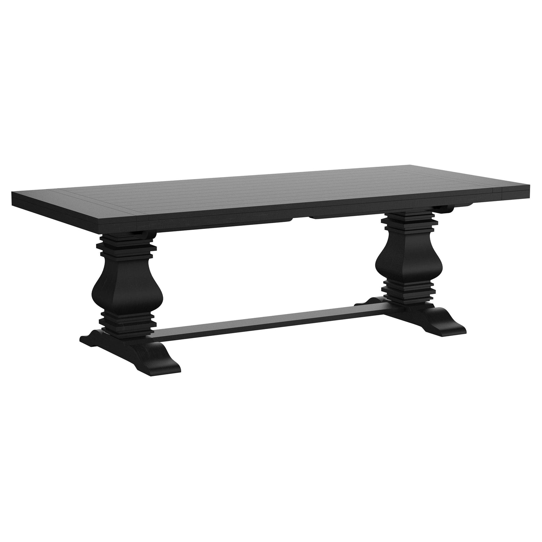 FLORENCE Florence 126-inch Extension Dining Table Distressed Black 115531 - Ella Furniture