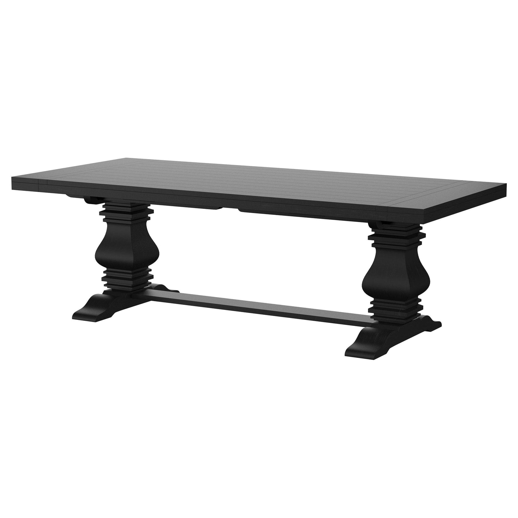 FLORENCE Florence 126-inch Extension Dining Table Distressed Black 115531 - Ella Furniture