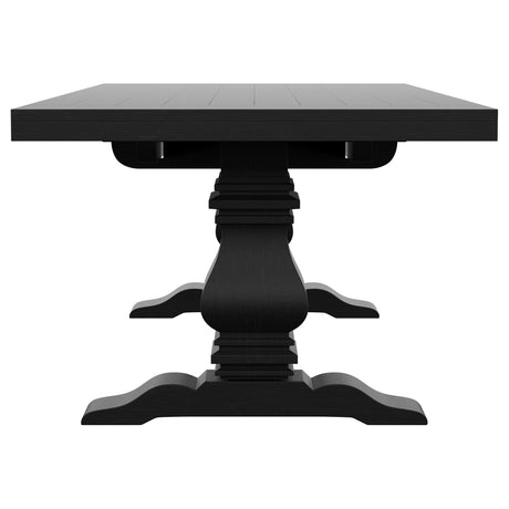 FLORENCE Florence 126-inch Extension Dining Table Distressed Black 115531 - Ella Furniture