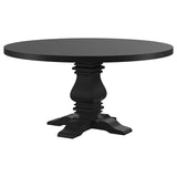 FLORENCE Florence Round 60-inch Pedestal Base Dining Table Black 115530 - Ella Furniture