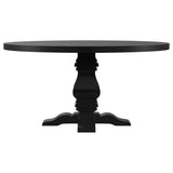 FLORENCE Florence Round 60-inch Pedestal Base Dining Table Black 115530 - Ella Furniture