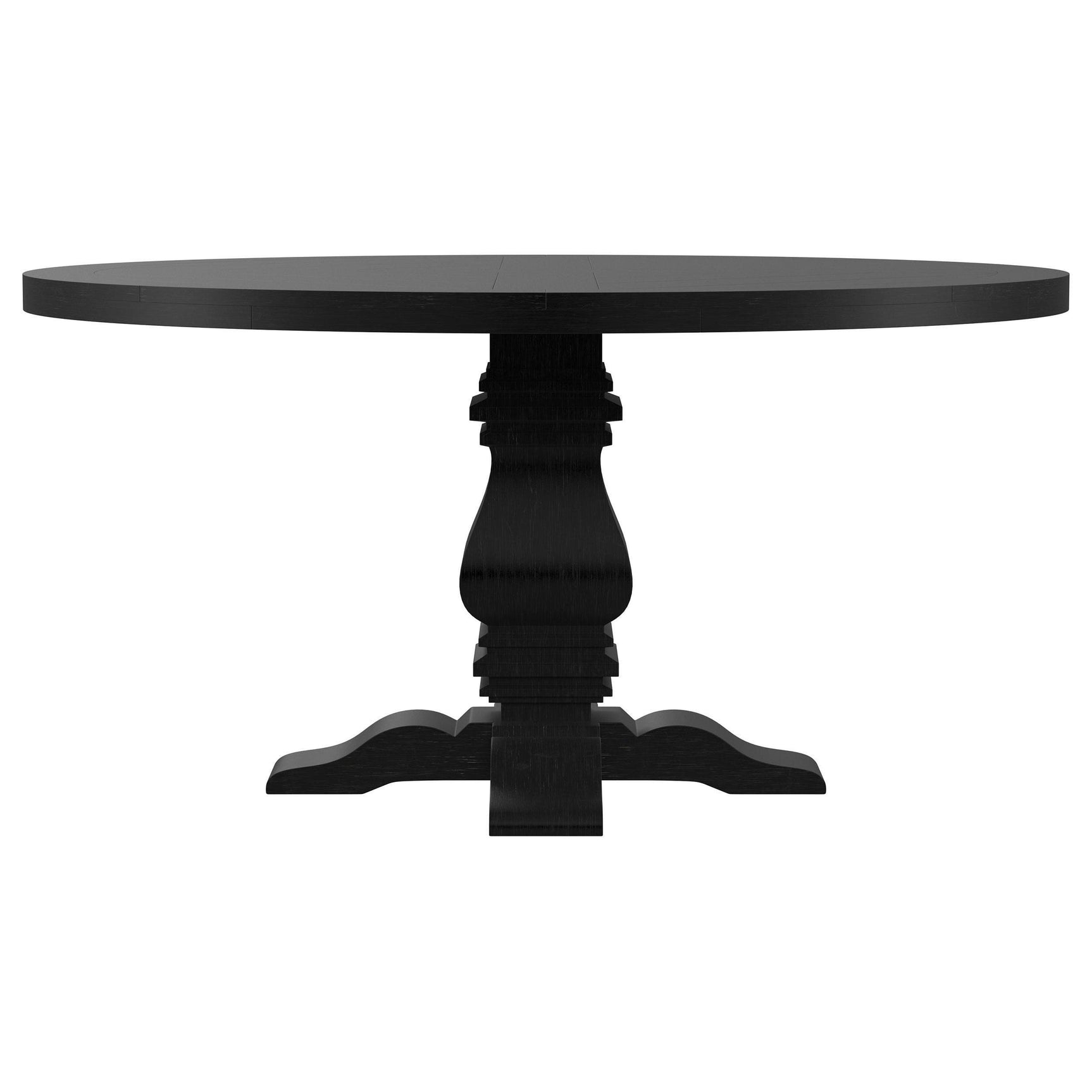 FLORENCE Florence Round 60-inch Pedestal Base Dining Table Black 115530 - Ella Furniture