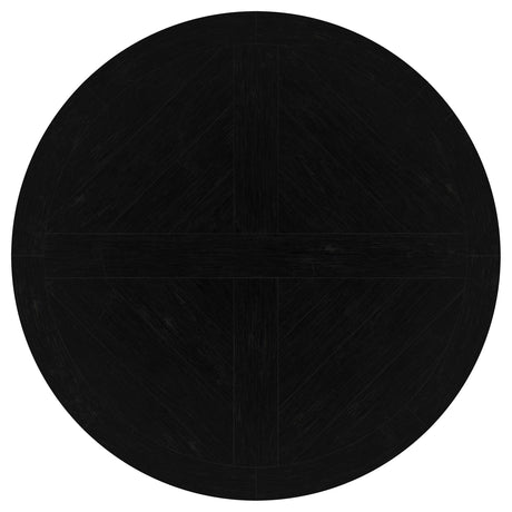 FLORENCE Florence Round 60-inch Pedestal Base Dining Table Black 115530 - Ella Furniture