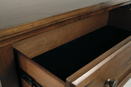 Flynnter Medium Brown Panel 2 Storage Bedroom Set - Ella Furniture