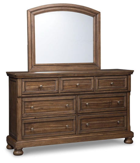 Flynnter Medium Brown Sleigh 2 Storage Bedroom Set - Ella Furniture