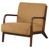 Foster Upholstered Wood Frame Accent Chair Honey 902271 - Ella Furniture