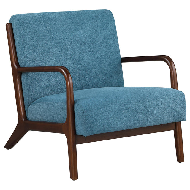 Foster Upholstered Wood Frame Accent Chair Peacock Blue 902272 - Ella Furniture