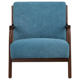 Foster Upholstered Wood Frame Accent Chair Peacock Blue 902272 - Ella Furniture