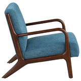 Foster Upholstered Wood Frame Accent Chair Peacock Blue 902272 - Ella Furniture