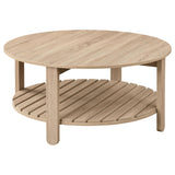 Fowler 1-shelf Round Engineered Wood Coffee Table Natural 710288 - Ella Furniture