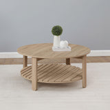 Fowler 1-shelf Round Engineered Wood Coffee Table Natural 710288 - Ella Furniture