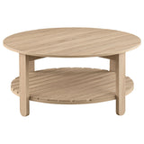 Fowler 1-shelf Round Engineered Wood Coffee Table Natural 710288 - Ella Furniture