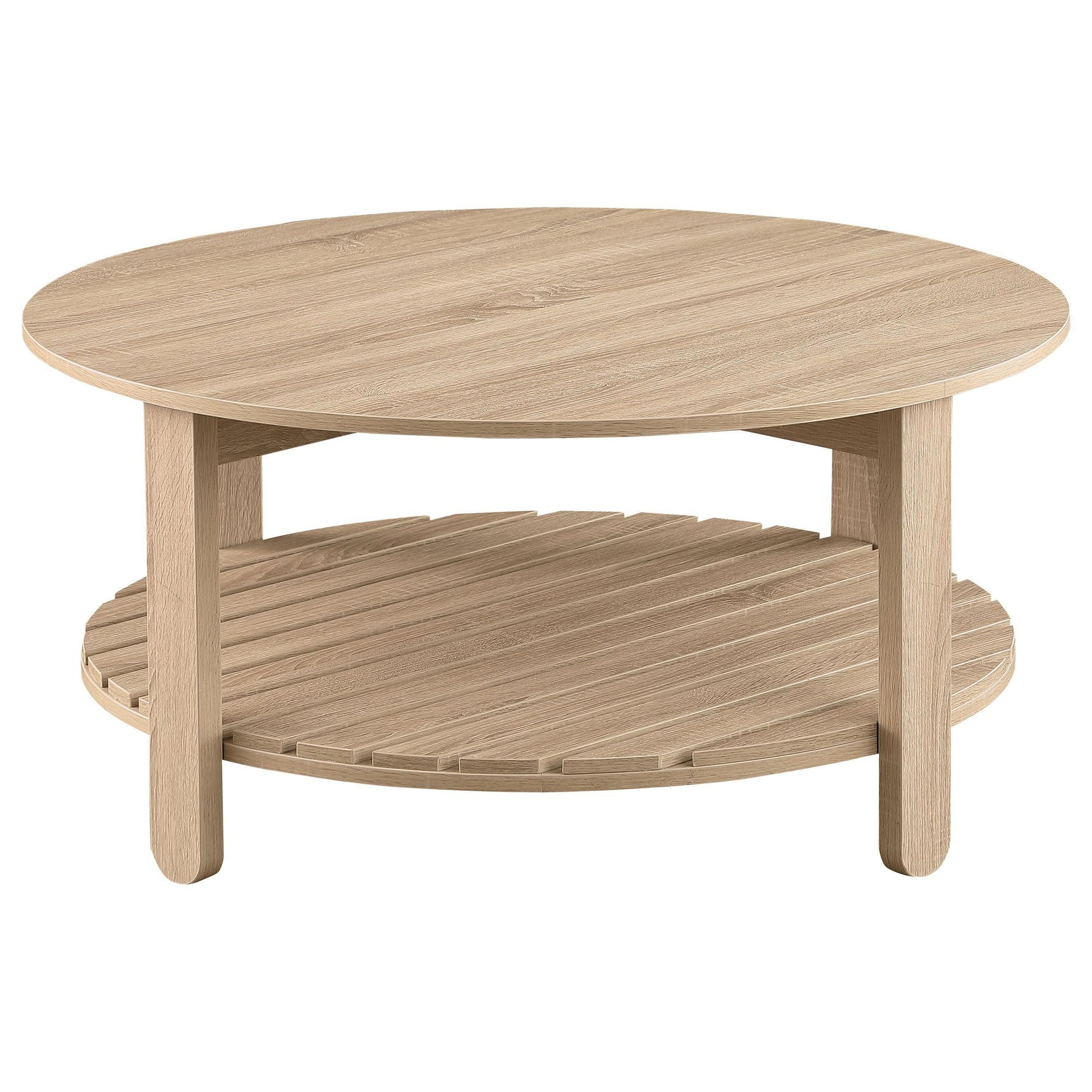 Fowler 1-shelf Round Engineered Wood Coffee Table Natural 710288 - Ella Furniture
