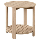 Fowler 1-shelf Round Engineered Wood Side End Table Natural 710287 - Ella Furniture