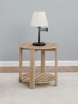Fowler 1-shelf Round Engineered Wood Side End Table Natural 710287 - Ella Furniture