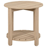Fowler 1-shelf Round Engineered Wood Side End Table Natural 710287 - Ella Furniture