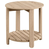 Fowler 1-shelf Round Engineered Wood Side End Table Natural 710287 - Ella Furniture