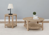 Fowler 1-shelf Round Engineered Wood Side End Table Natural 710287 - Ella Furniture