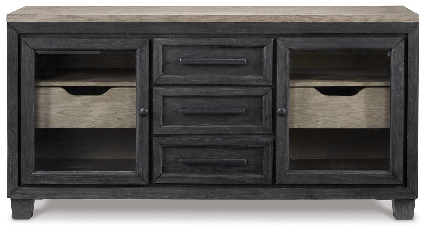 Foyland Black/brown Dining Room Set - Ella Furniture