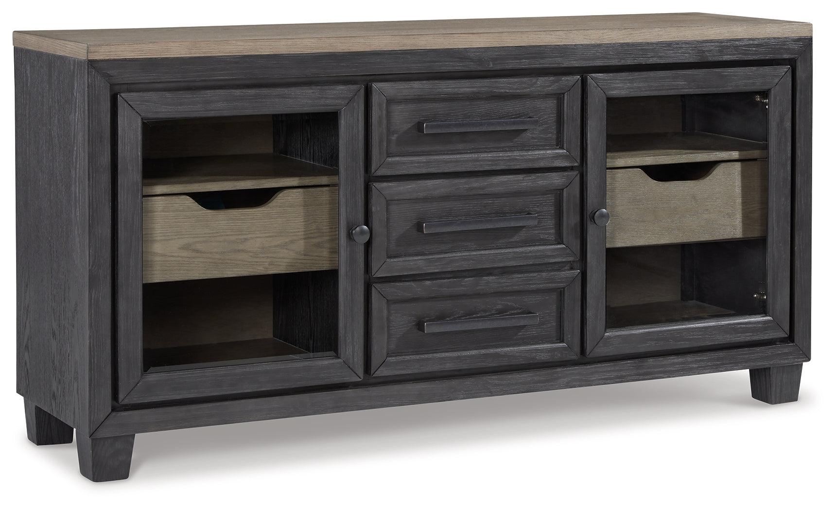 Foyland Black/brown Dining Room Set - Ella Furniture