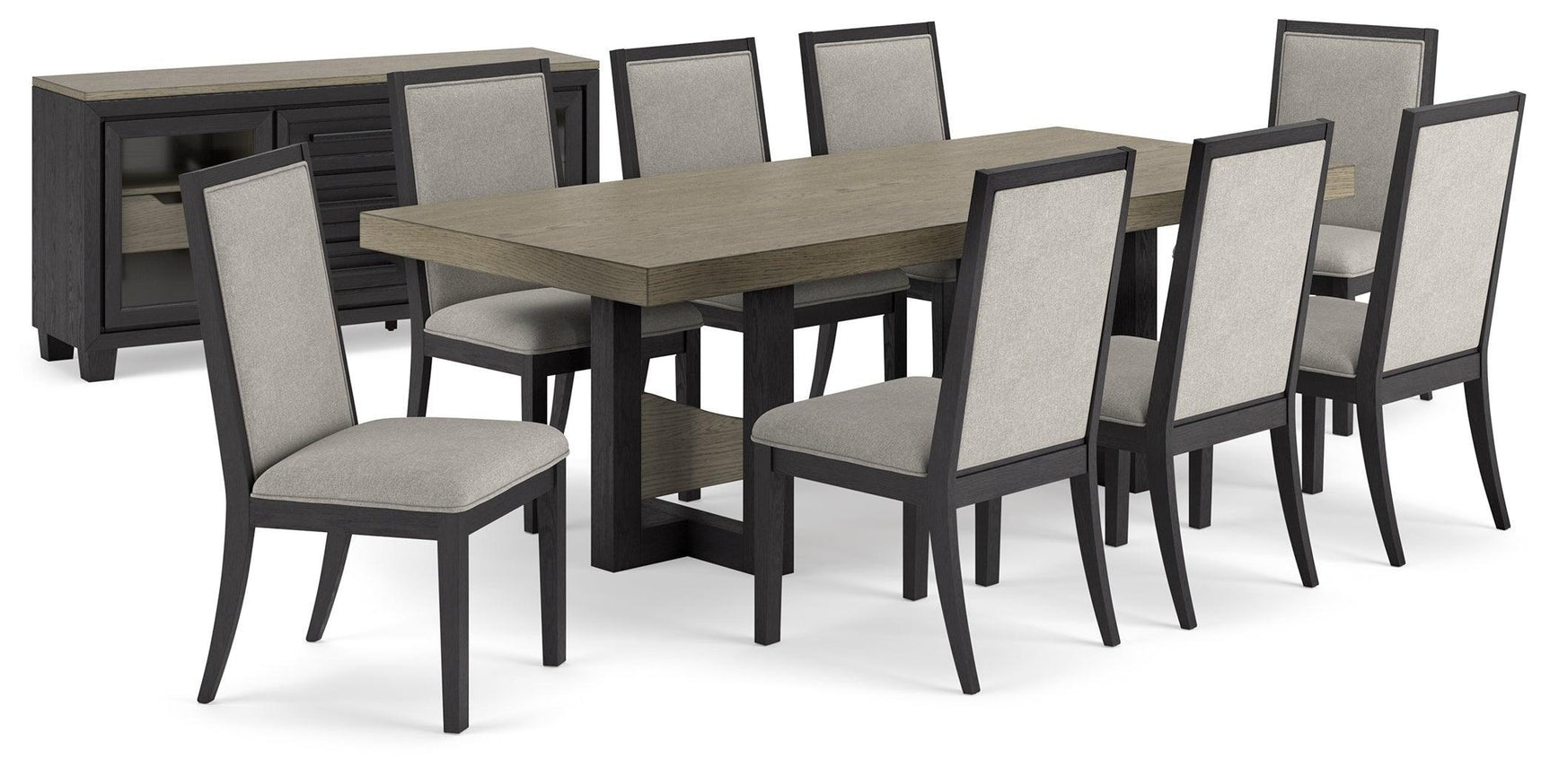 Foyland Black/brown Dining Room Set - Ella Furniture