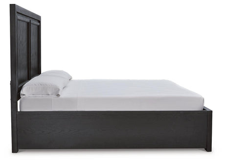 Foyland Black/brown Panel Storage Bedroom Set - Ella Furniture