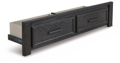 Foyland Black/brown Panel Storage Bedroom Set - Ella Furniture