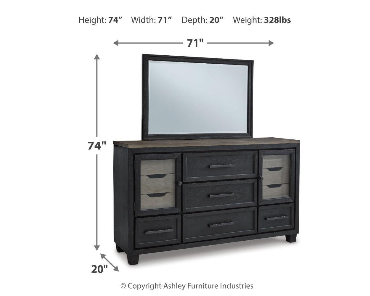 Foyland Black/brown Panel Storage Bedroom Set - Ella Furniture