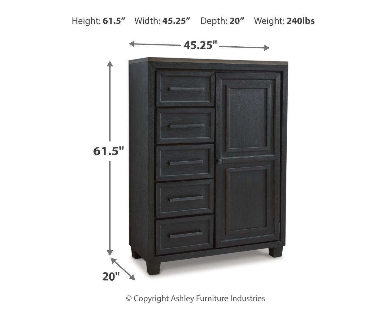 Foyland Black/brown Panel Storage Bedroom Set - Ella Furniture