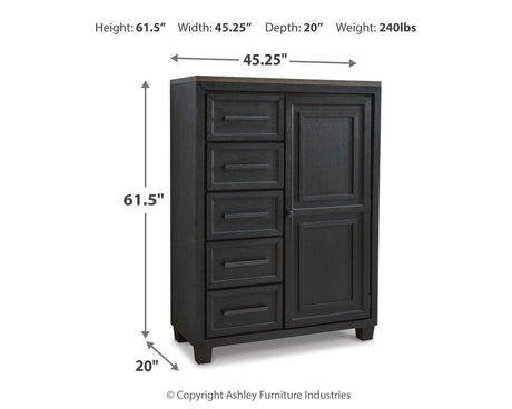 Foyland Black/brown Panel Storage Bedroom Set - Ella Furniture