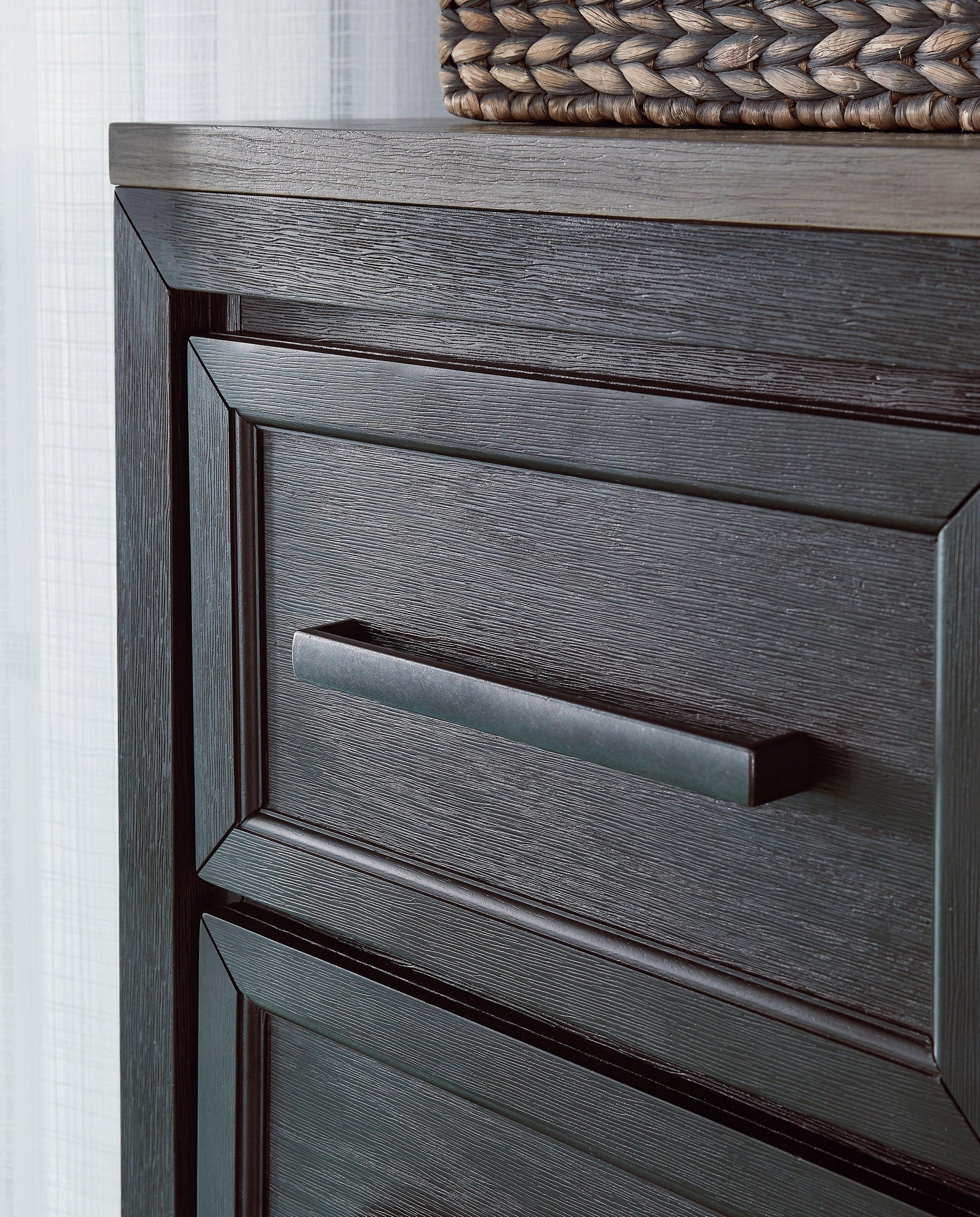Foyland Black/brown Panel Storage Bedroom Set - Ella Furniture