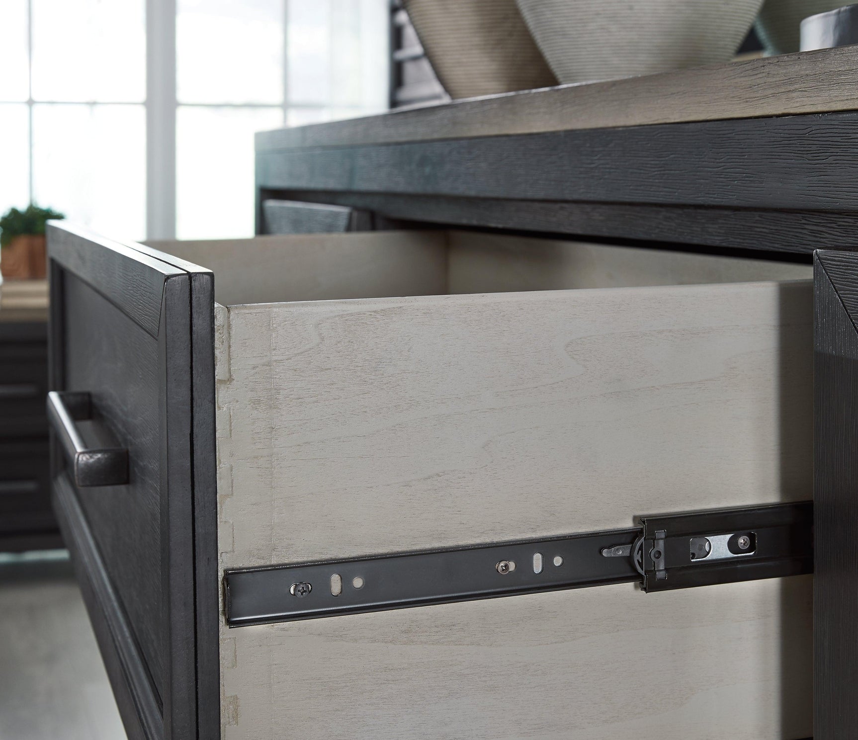Foyland Black/brown Panel Storage Bedroom Set - Ella Furniture