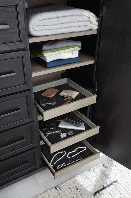 Foyland Black/brown Panel Storage Bedroom Set - Ella Furniture