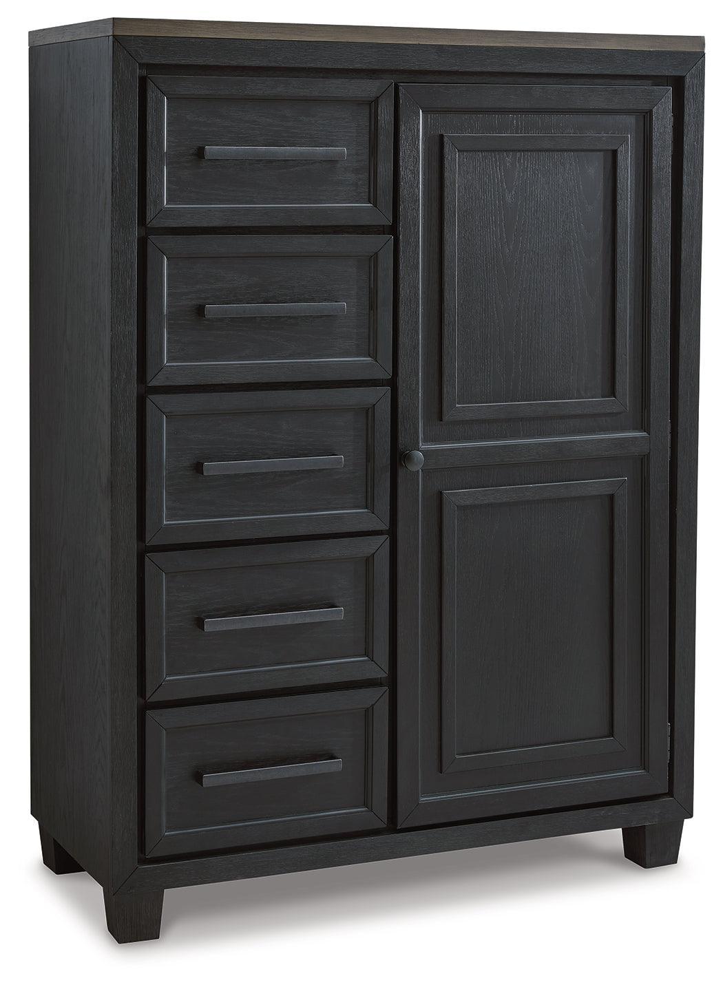 Foyland Black/brown Panel Storage Bedroom Set - Ella Furniture