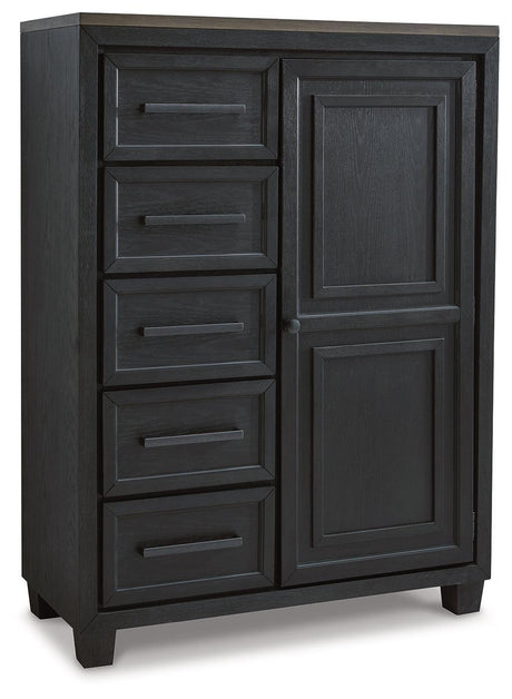 Foyland Black/brown Panel Storage Bedroom Set - Ella Furniture