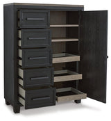 Foyland Black/brown Panel Storage Bedroom Set - Ella Furniture