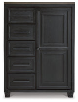 Foyland Black/brown Panel Storage Bedroom Set - Ella Furniture