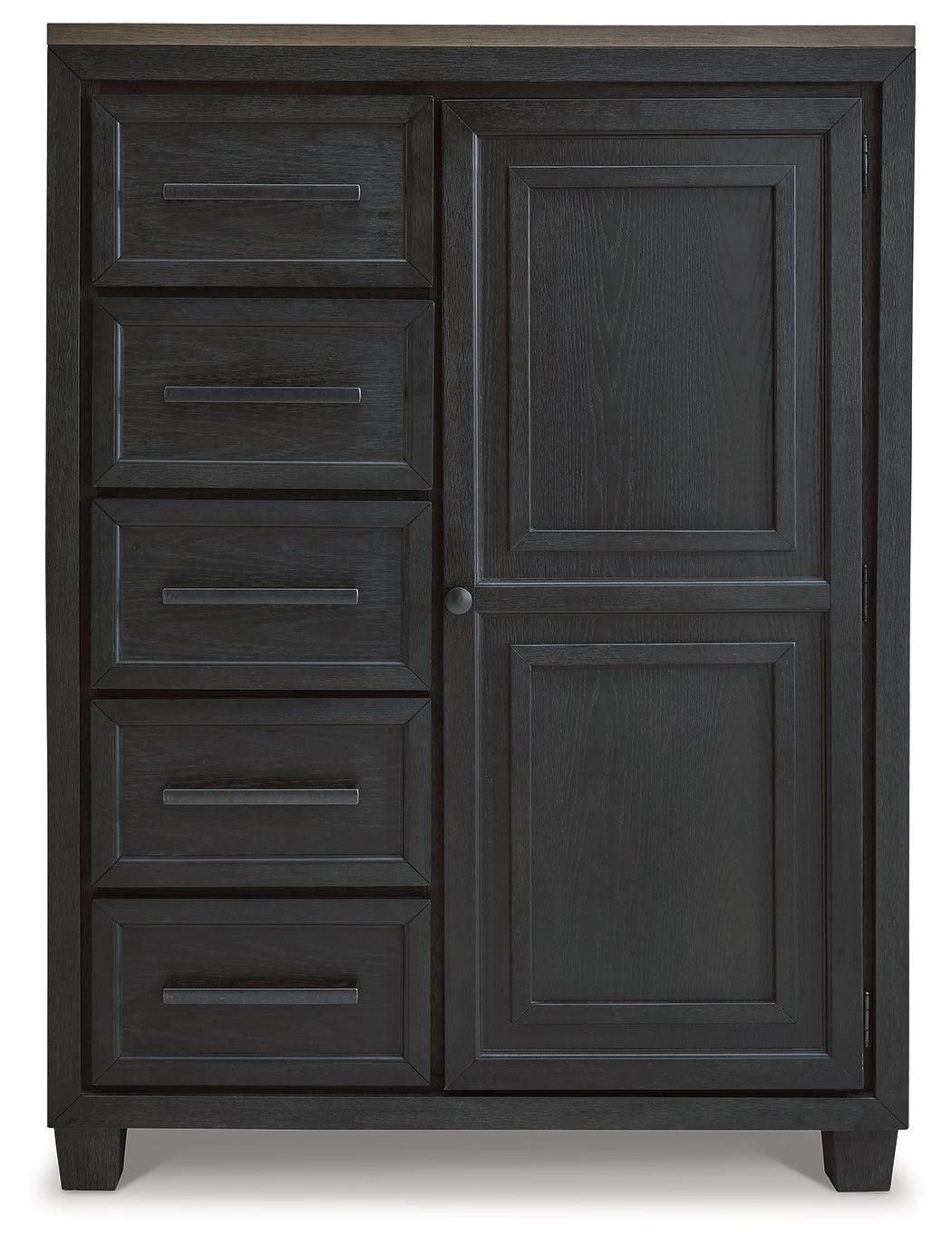 Foyland Black/brown Panel Storage Bedroom Set - Ella Furniture