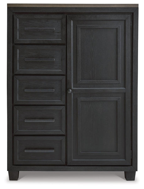 Foyland Black/brown Panel Storage Bedroom Set - Ella Furniture
