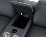 Franco 6-Piece Dark Grey Italian Leather Match Power Reclining Sectional with Storage Console and Cupholders view 3