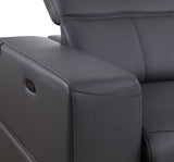 Franco 7-Piece Dark Grey Italian Leather Match Power Reclining Sectional with 3 Power Seats and Storage Console view 10