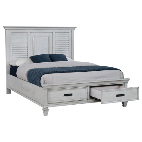 Franco Antique White Storage Bedroom Set - Ella Furniture