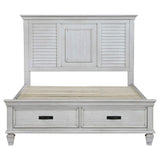 Franco Antique White Storage Bedroom Set - Ella Furniture