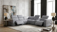 Franco II 6-Piece Light Blue Italian Top Grain Leather Power Reclining Sectional with Wireless Charging from Ella Furniture