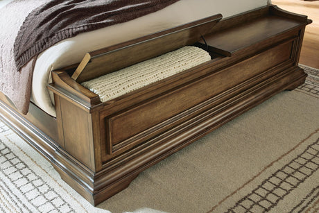 Frantanna Brown Queen Panel Storage Bed detail view