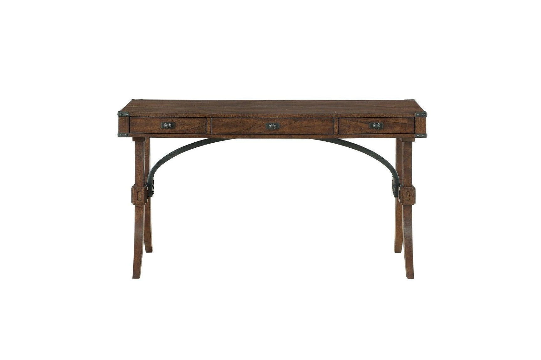 Frazier Park Brown Cherry Modern Traditional Solid Wood Mindy Veneer 3 Drawers Writing Desk - Ella Furniture